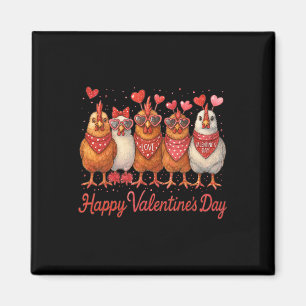 Aimant Poule à coeur de la Saint-Valentin Ferme de poulet