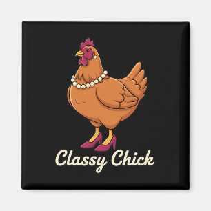Aimant Poulet Cly Chick, je suis cette poule en perles