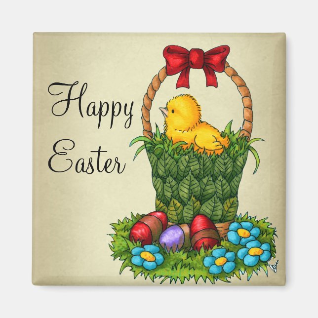 Aimant Poulet de Pâques mignon (Devant)