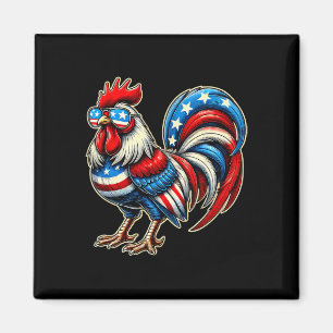 Aimant Poulet Drapeau Américain Usa Agriculteur Drôle 4 J