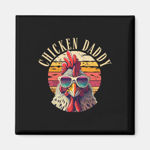 Aimant Poulet papa Retro Vintage les années 70 Poulet pap