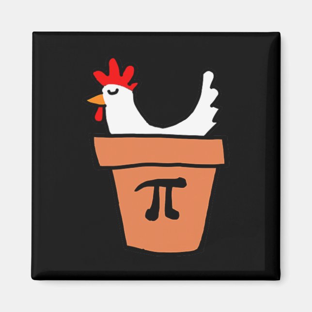 Aimant Poulet Pot Pie Drôle Math Amant Pun Pi Day Étudian (Devant)