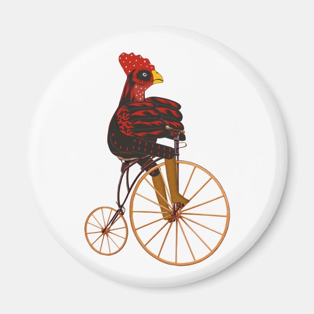 Aimant Poulet Rooster À Voiture Un    Vélo VintageMagnet (Devant)