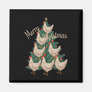 Aimant Poulets de Noël Arbre drôle Poulets de Noël Arbre 