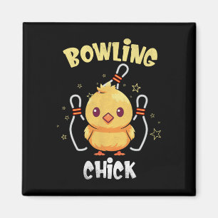 Aimant Poulette de bowling Athlète drôle de poulet Quille