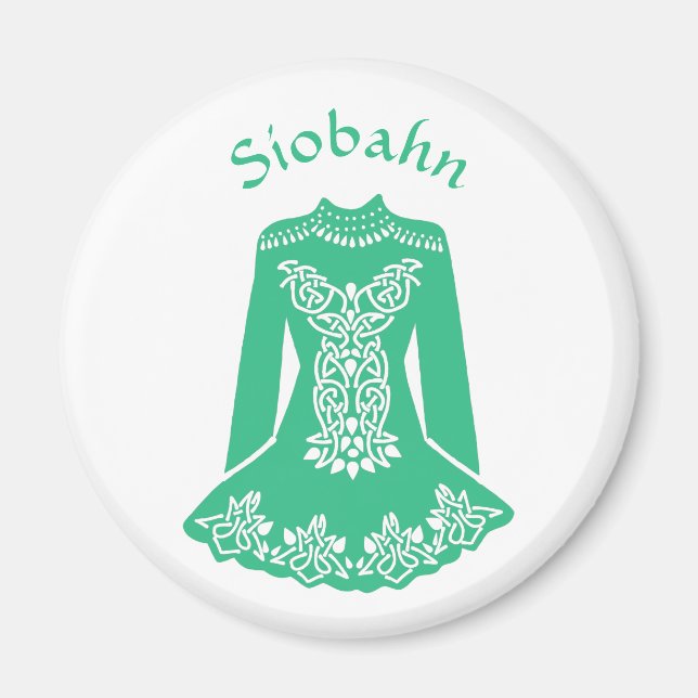 Aimant Pour Danseurs Irlandais Robe de Danse Verte Person (Devant)