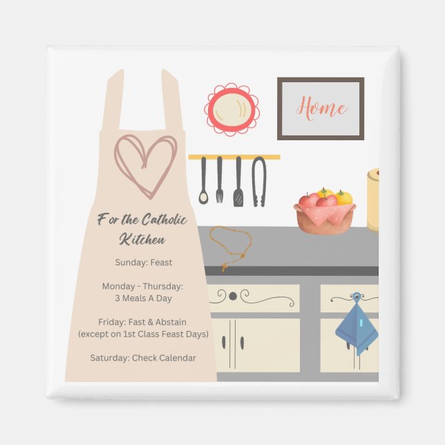 Aimant Pour la cuisine catholique (Devant)