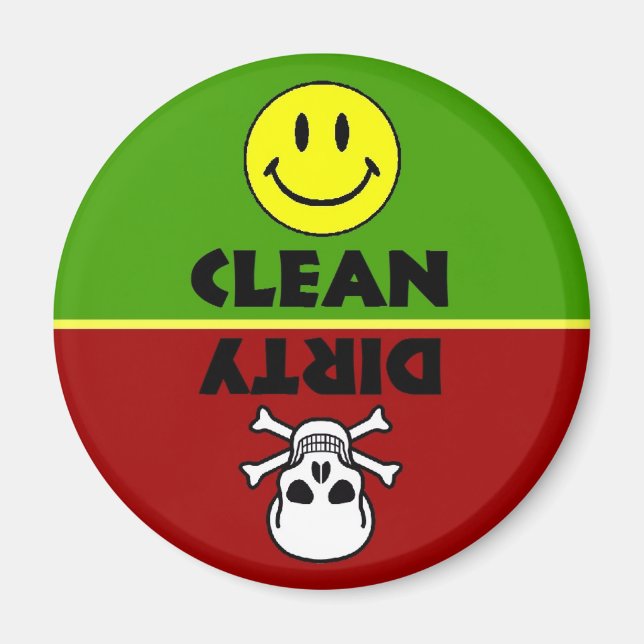 Aimant pour lave-vaisselle propre crâne et silienn (Devant)