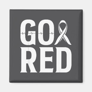 Aimant Pour le mois de la maladie cardiaque rouge de la c