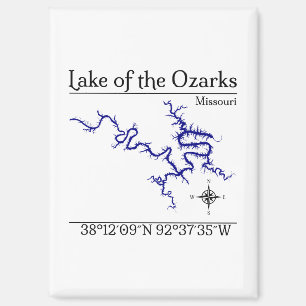 Aimant pour réfrigérateur carte du lac des Ozarks 
