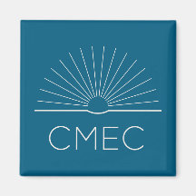 Aimant pour réfrigérateur CMEC - carré, turquoise