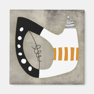 Aimant pour réfrigérateur - Orange Noir Blanc Form