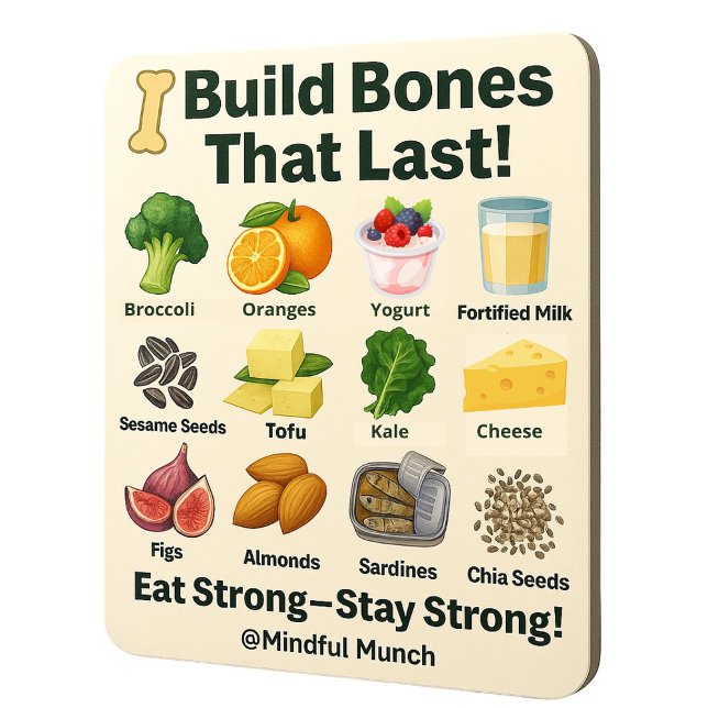 Aimant pour réfrigérateur Os solides (Support strong bones with this nutrition magnet—ideal for growing kids and aging adults.)