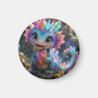 Aimant Pousse de cristal – Fantaisie d'un joli dragon de 