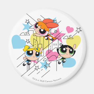 Aimant Powerpuff Girls Townsville Pattern