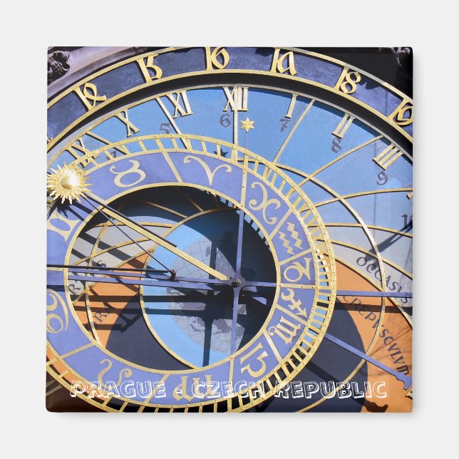 Aimant Prague, Détail de l'horloge astronomique (Aimant f (Devant)