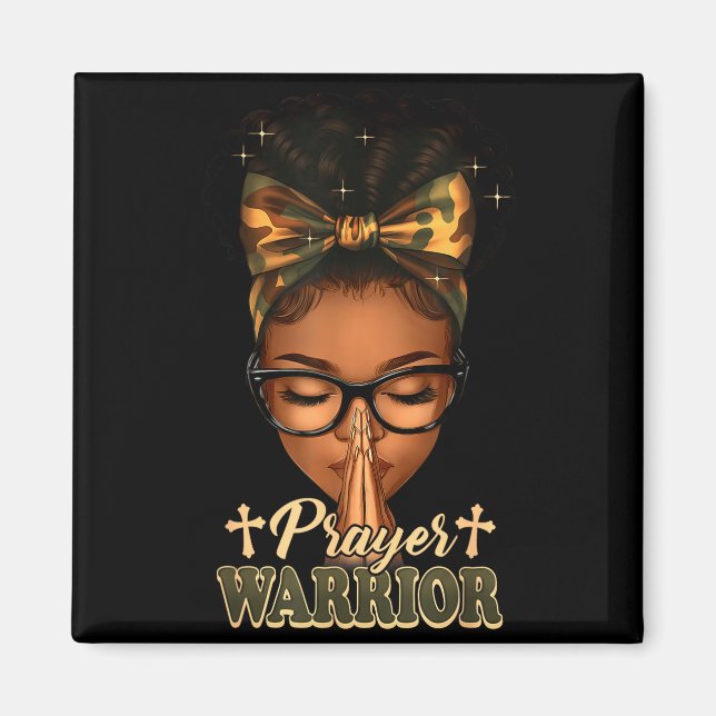 Aimant Prayer Warrior Christians Camo African American Af (Devant)