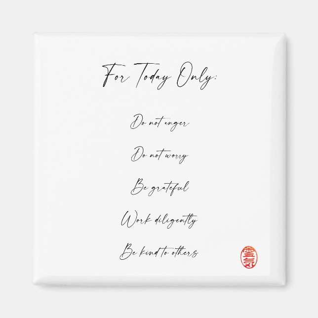 Aimant Préceptes, principes du Reiki (Devant)