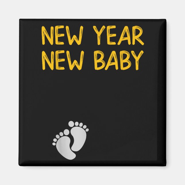 Aimant Pregnancy Announcemen - New Year New Baby  (Devant)