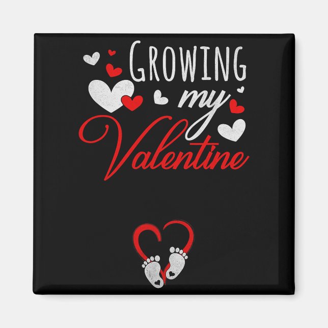 Aimant Pregnancy Announcement New Mom Growing My Valentin (Devant)