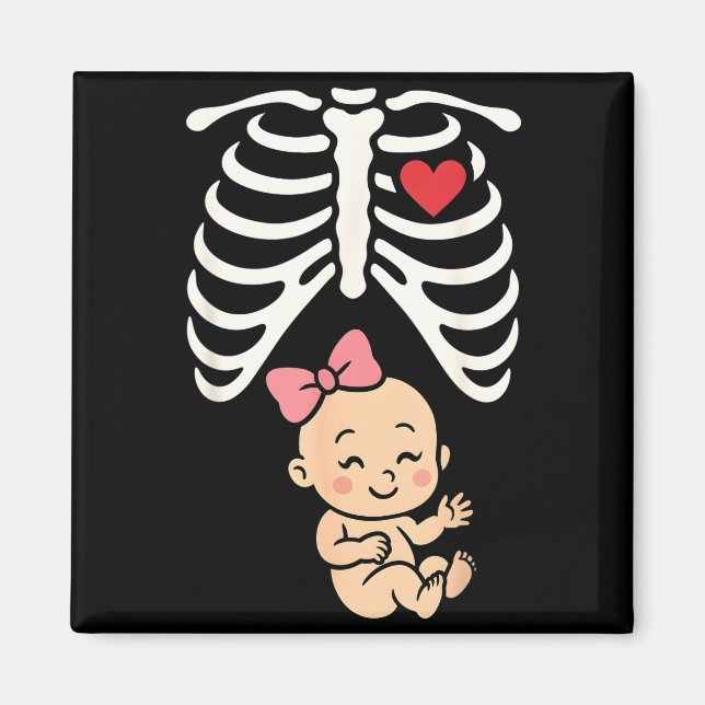 Aimant Pregnancy Baby Girl Rib Cage Momma Cute Infant On  (Devant)