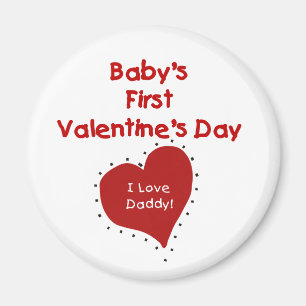 Aimant Premier jour de Valentines du coeur I de papa