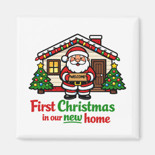 Aimant Premier Noël dans notre nouvelle maison Santa