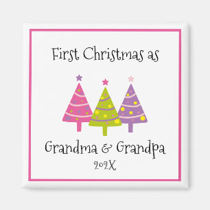 Aimant Premier Noël en grands-parents