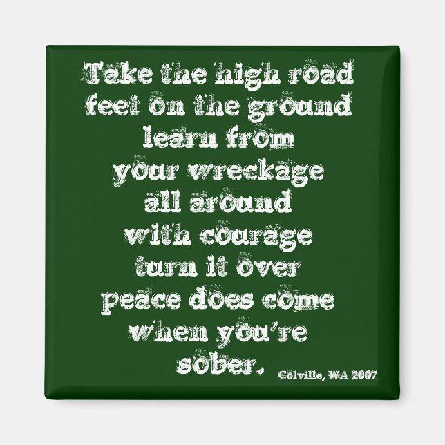 Aimant Prenez la route en haut - (Devant)