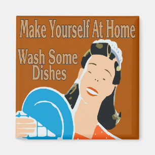 Aimant Préparez-vous à la maison des plats de lavage
