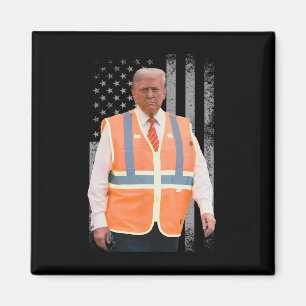 Aimant Président Trump Garbage Truck Worker Vest Usa Drap