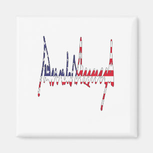 Aimant Président Trump Signature USA Drapeau couleur patr