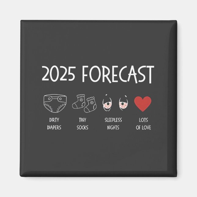 Aimant Prévisions 2025 Maman à être Nouvel An  (Devant)
