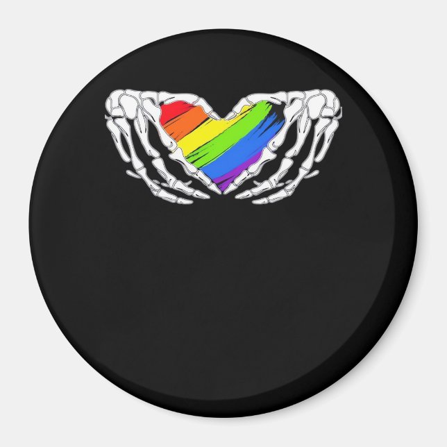 Aimant Pride - Pride Skeleton mains avec coeur 2 Classic (Devant)