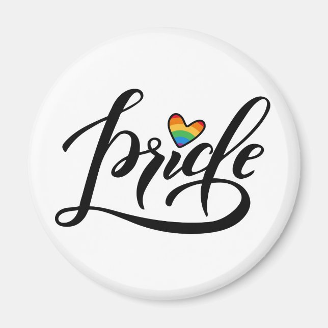 Aimant Pride Script Heart (Devant)