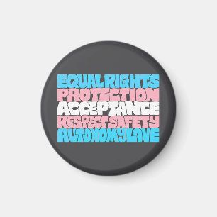 Aimant PRIDE Trans droits mot art drapeau LGBT citation a