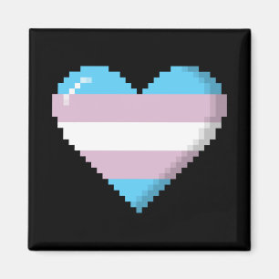 Aimant Pride transgenre Coeur à 8 bits Pixel