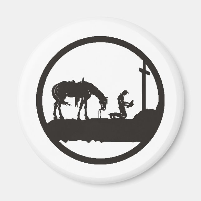 Aimant prier cowboy (Devant)