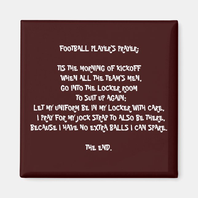AIMANT PRIÈRE DU JOUEUR DE FOOTBALL (Devant)