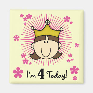 Aimant Princess 4th Birthday Tshirts et cadeaux