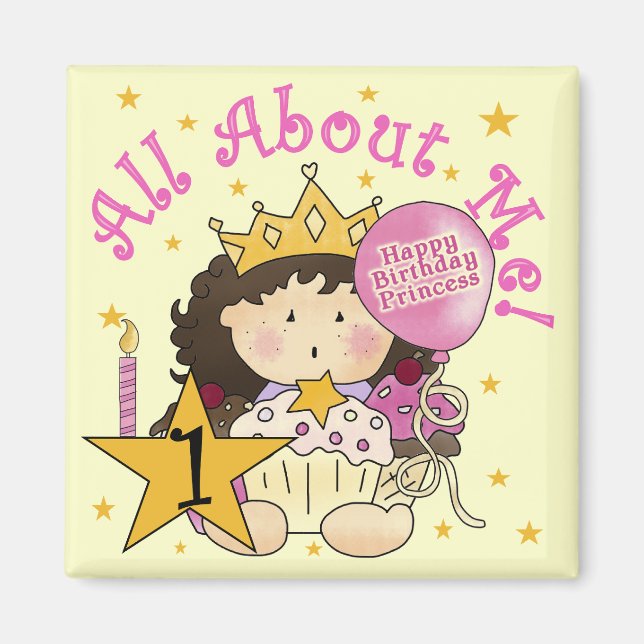 Aimant Princess All About Me 1st Birthday Tshirts (Devant)