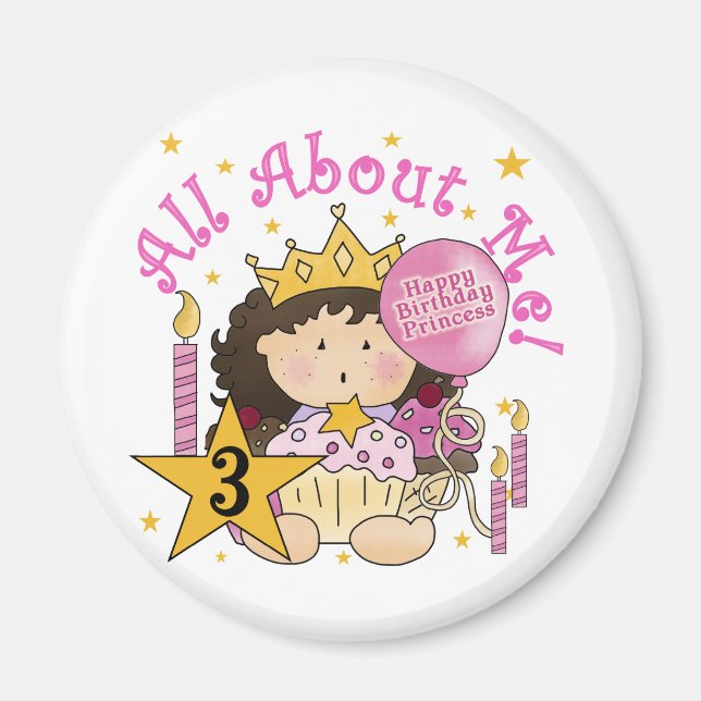 Aimant Princess All About Me 3e Anniversaire Tshirts (Devant)