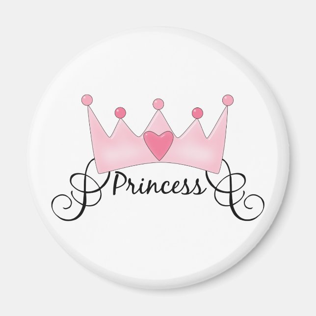 Aimant Princesse Avec Couronne - Personnalisable (Devant)