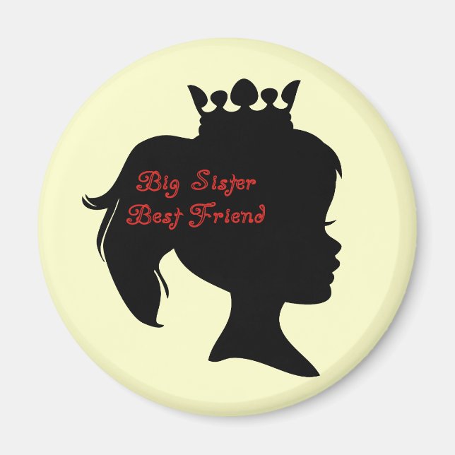 Aimant Princesse Big Soeur Meilleur Ami (Devant)