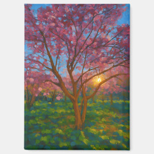 Aimant Printemps Éveil - Paysage de l'arbre florissant
