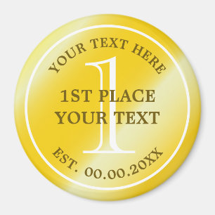 Aimant Prix de la médaille d'or ronde première place aima