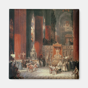 Aimant Procession à la cathédrale de Séville, 1833 (huile