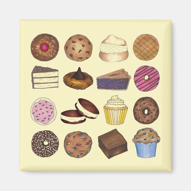 Aimant Produits de boulangerie Cupcake Creampuff Muffin G (Devant)