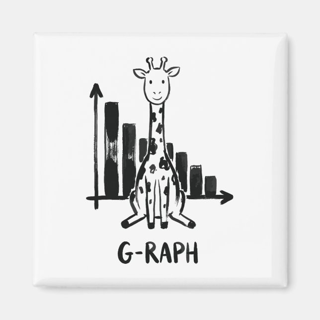 Aimant Prof de maths statistiques graphique girafe jeu de (Devant)