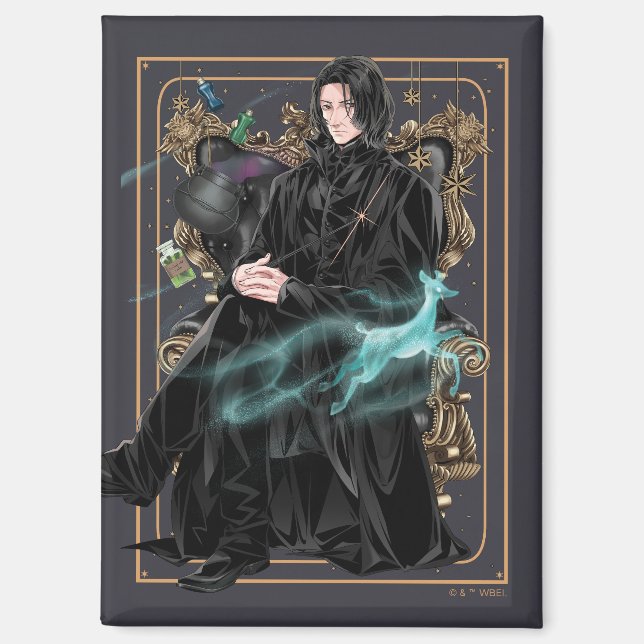 Aimant Professeur Anime Severus Snape assis (Recto)